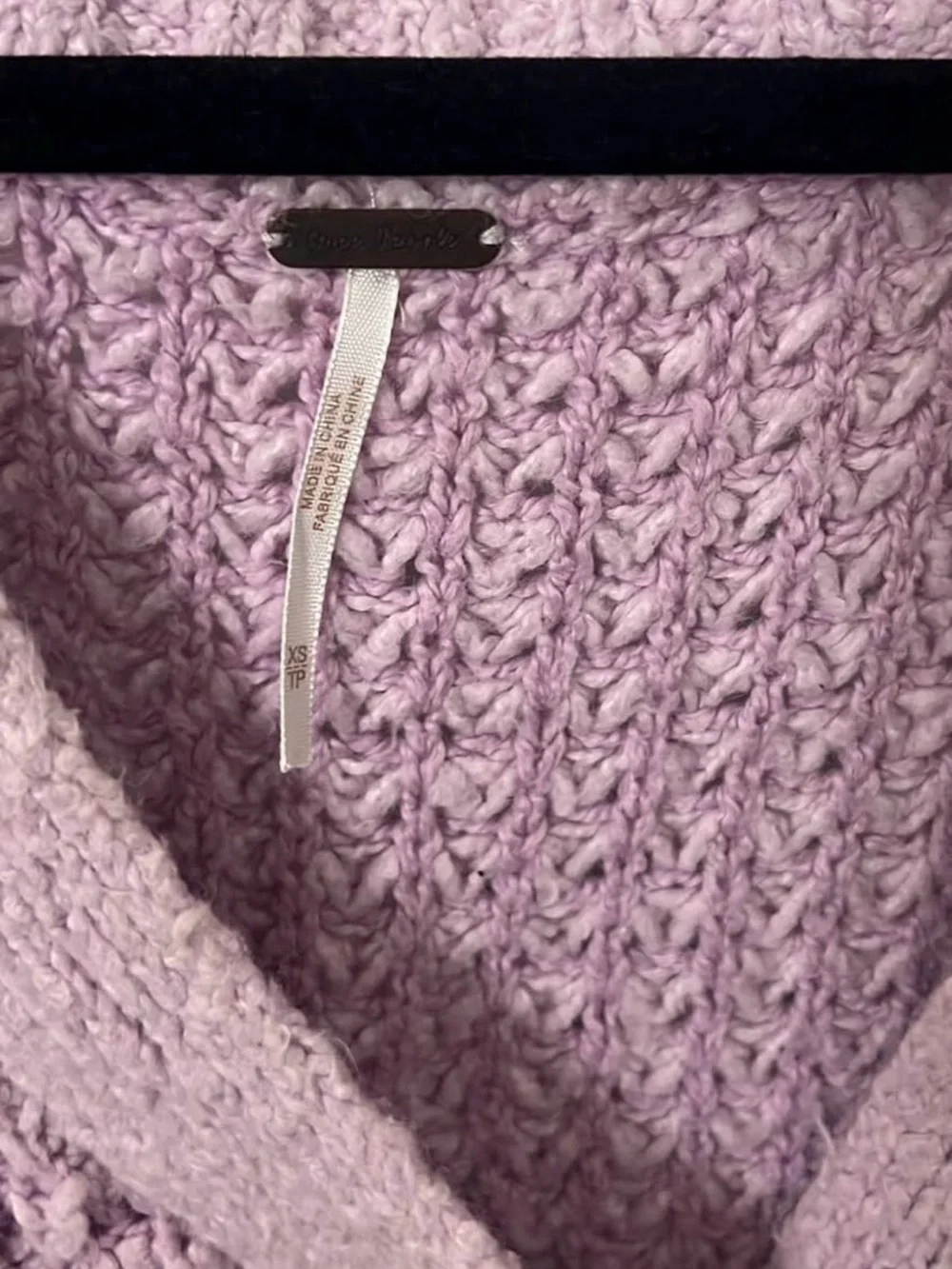 Lavender Chunky Knit Button-Front Sweater